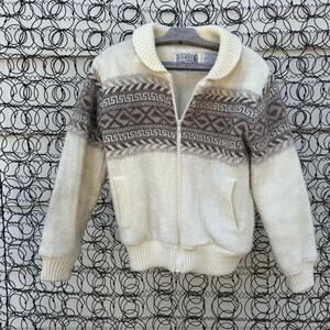 Vintage Outerbound HMS Jacket Boho Fair Isle Sheep Wool Zip Up Jacket MEDIUM